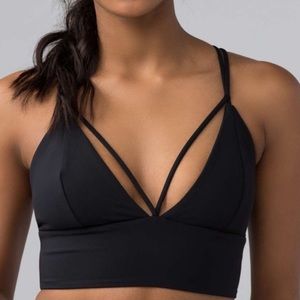 Pushing Limits strappy black sports bra size 8